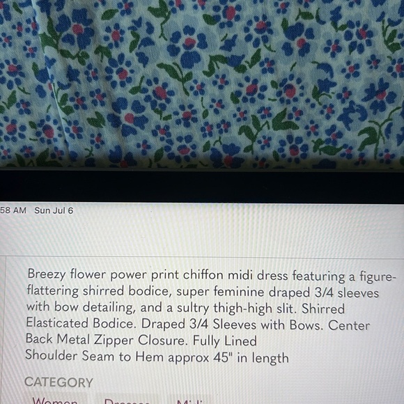 For Love And Lemons Eden Floral Pastel Midi Dress M - Picture 15 of 16